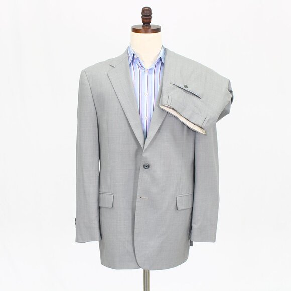Joseph Abboud 44L 38x32 Gray Full Suit 2-Button Solid R632 - Picture 1 of 15